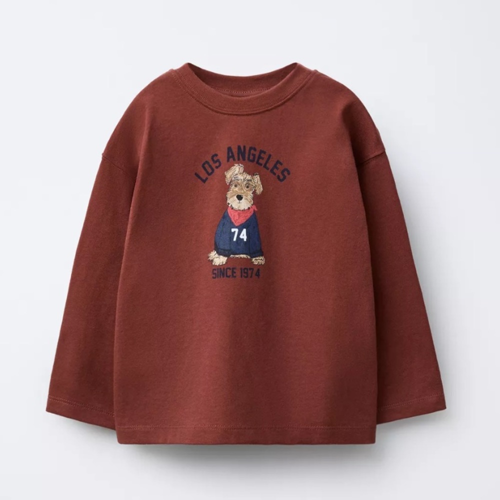 ZARA PRINTED T-SHIRT WITH DOG AND NUMBER